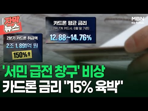 카드론 금리, 15% 육박… 레고랜드 사태 후 최고치 경고 카드론 금리, 15% 육박… 레고랜드 사태 후 최고치 경고