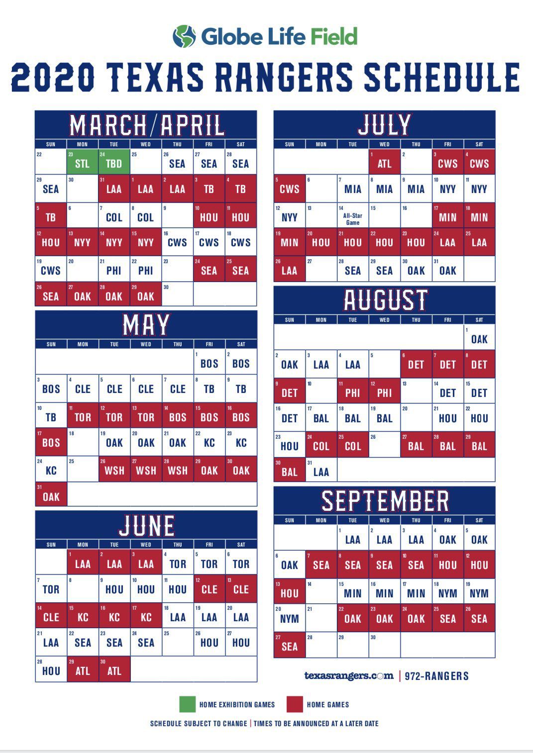 2025 Texas Rangers Baseball: Schedule, TV Listings, And Blackout Restrictions 2025 Texas Rangers Baseball: Schedule, TV Listings, And Blackout Restrictions
