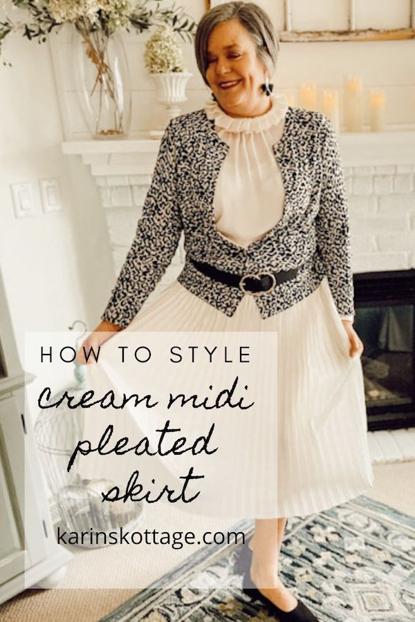Cat Deeley's Spring Style: The Case For The Cream Pleated Midi Skirt Cat Deeley's Spring Style: The Case For The Cream Pleated Midi Skirt