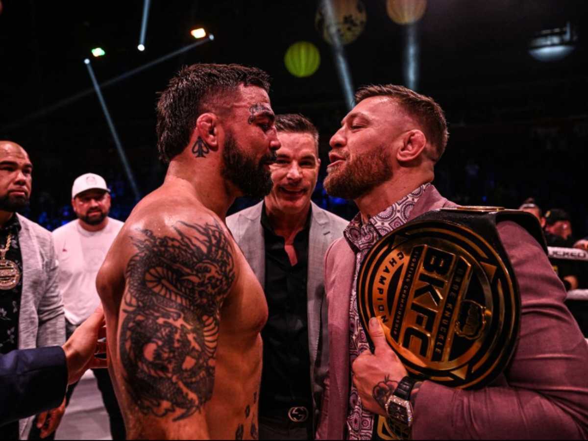 Conor McGregor Supports BKFC Fighter's Aldo-Inspired Press Conference Stunt Conor McGregor Supports BKFC Fighter's Aldo-Inspired Press Conference Stunt