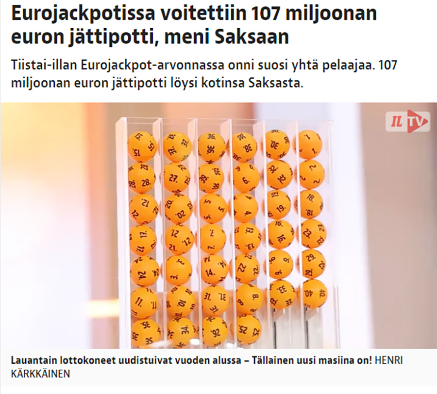 Eurojackpot Tulokset: Katso Oikea Rivi Ja Mahdolliset Voittosi Eurojackpot Tulokset: Katso Oikea Rivi Ja Mahdolliset Voittosi