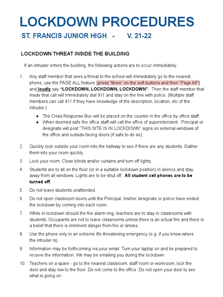 Florida School Safety: Assessing Lockdown Procedures For Current And Future Generations Florida School Safety: Assessing Lockdown Procedures For Current And Future Generations