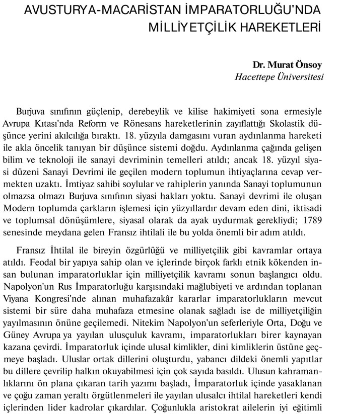 Hacıosmanoğlu'nun Macaristan Ziyaretinin Amacı Ve Sonuçları Hacıosmanoğlu'nun Macaristan Ziyaretinin Amacı Ve Sonuçları