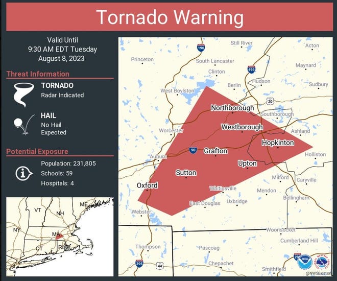 Hampshire & Worcester Counties: Flash Flood Warning In Effect Thursday Night