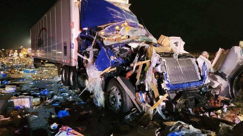 I-83 Closed Following Tractor-Trailer Produce Hauling Accident I-83 Closed Following Tractor-Trailer Produce Hauling Accident