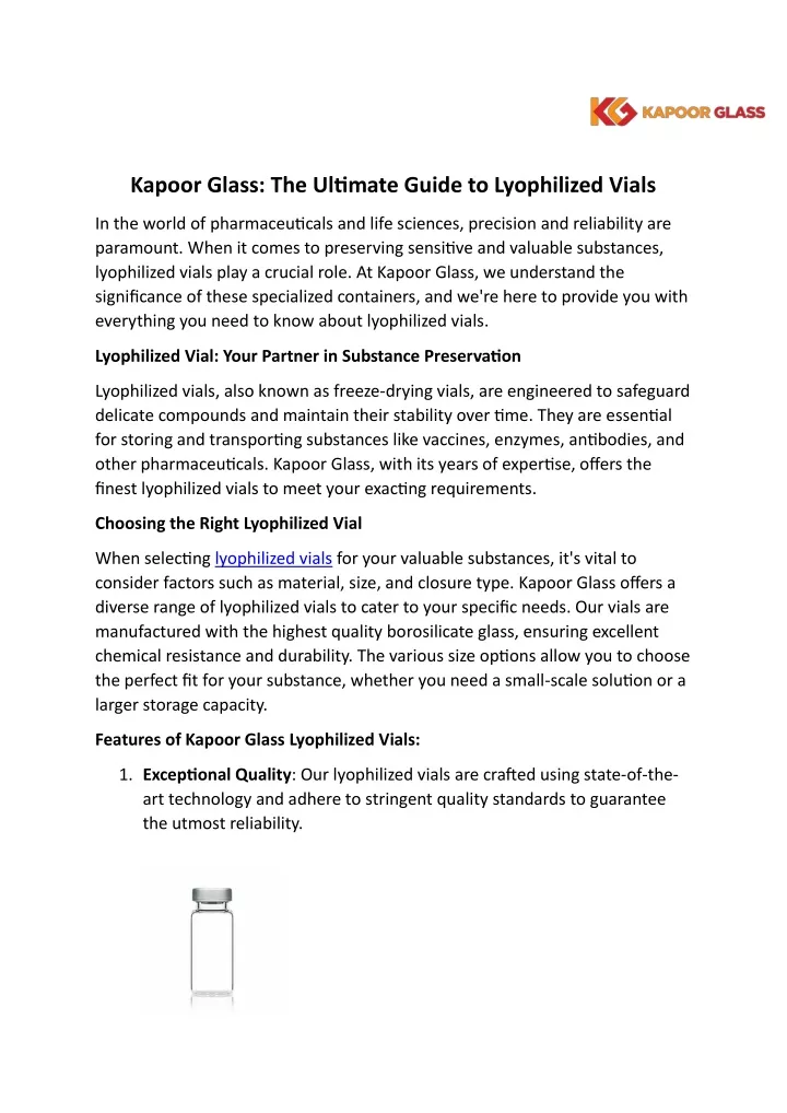 Improving Automated Visual Inspection Of Lyophilized Vials: A Practical Guide Improving Automated Visual Inspection Of Lyophilized Vials: A Practical Guide