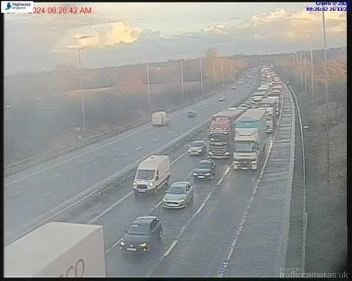 Long Delays On M6 Motorway Due To Van Accident Long Delays On M6 Motorway Due To Van Accident