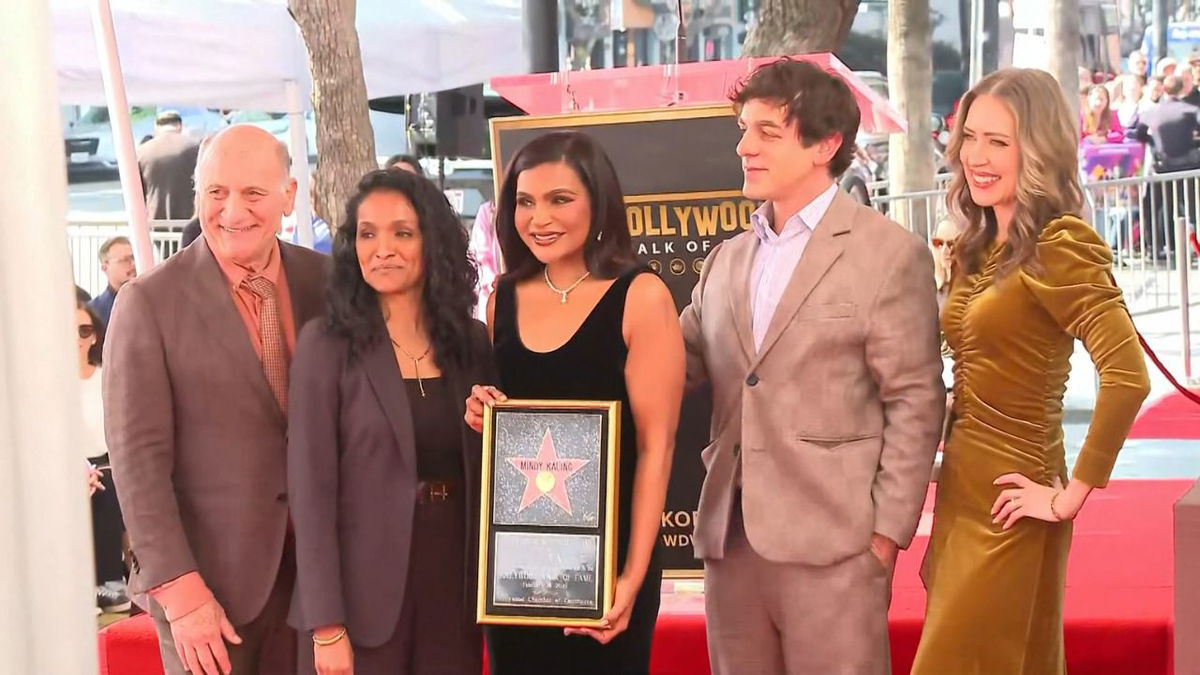 Mindy Kaling: A Peplum Moment On Hollywood Walk Of Fame Mindy Kaling: A Peplum Moment On Hollywood Walk Of Fame
