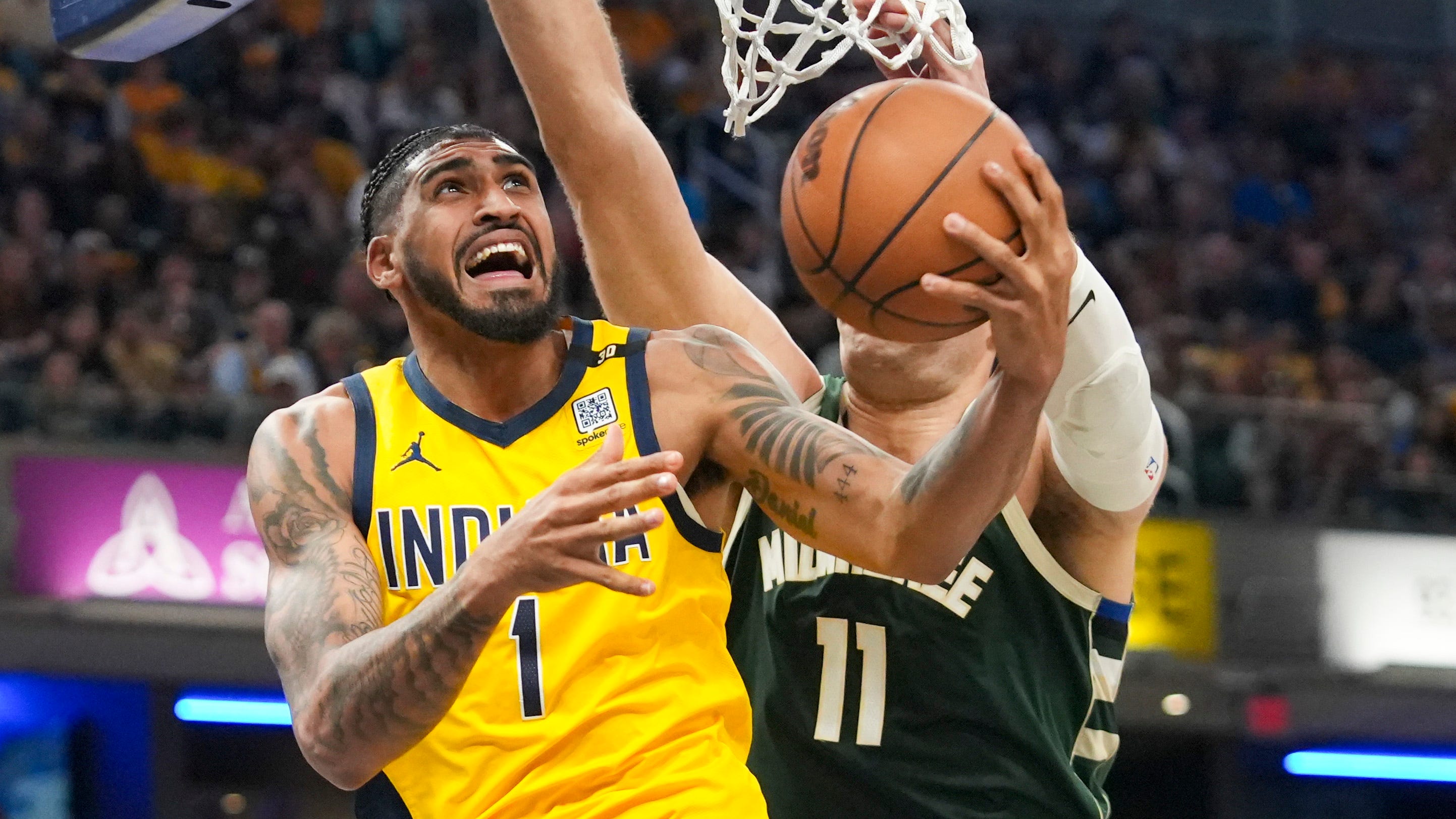 NBA Playoffs: Bucks And Pacers Players In Heated Exchange Following Game 5