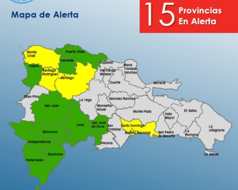 Nueve Provincias En Alerta Amarilla, Cinco En Verde Según El COE Nueve Provincias En Alerta Amarilla, Cinco En Verde Según El COE