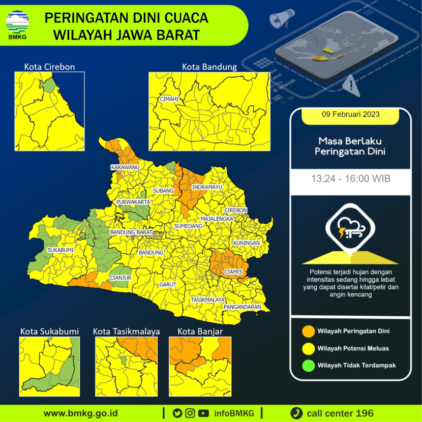 Prakiraan Cuaca Jawa Barat 22 April: Peringatan Hujan Di Bandung