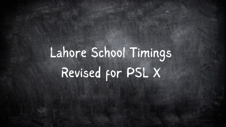 PSL Matches: Revised School Timings In Lahore PSL Matches: Revised School Timings In Lahore
