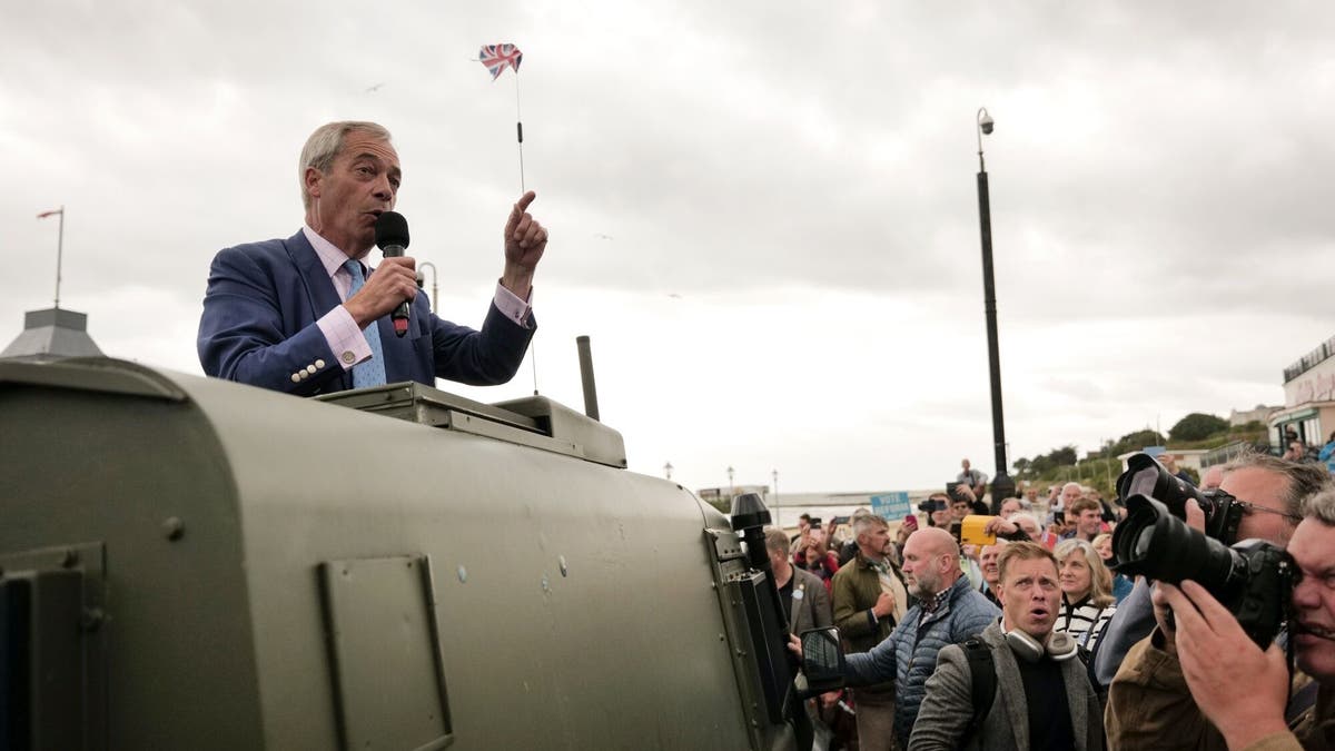 Reform UK Leader Nigel Farage Takes On Conservatives In Shrewsbury Reform UK Leader Nigel Farage Takes On Conservatives In Shrewsbury