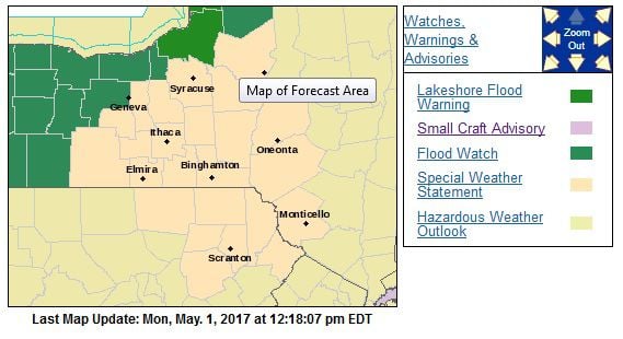 Severe Thunderstorms Trigger Flash Flood Warning In Cayuga County Severe Thunderstorms Trigger Flash Flood Warning In Cayuga County