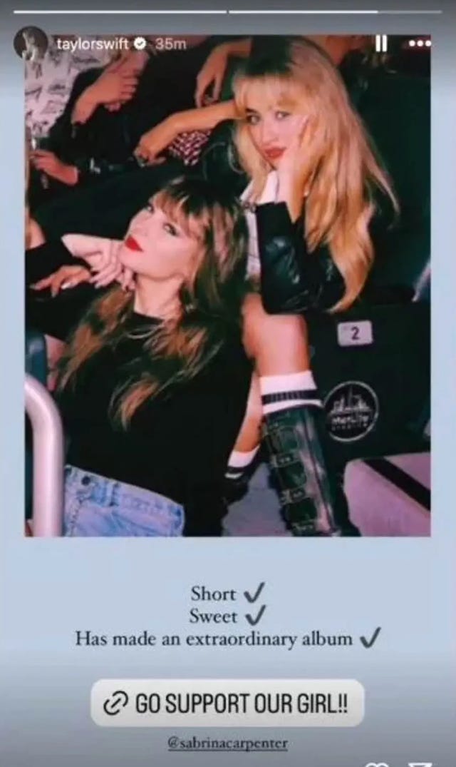 Taylor Swift Offers Support To Sabrina Carpenter Amidst Relationship Troubles Taylor Swift Offers Support To Sabrina Carpenter Amidst Relationship Troubles