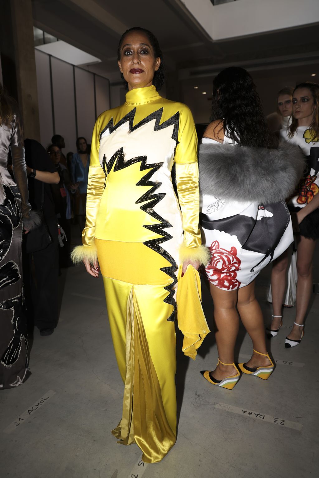 Tracee Ellis Ross Dazzles In Electric Yellow Marni Dress At Fall 2025 Show Tracee Ellis Ross Dazzles In Electric Yellow Marni Dress At Fall 2025 Show